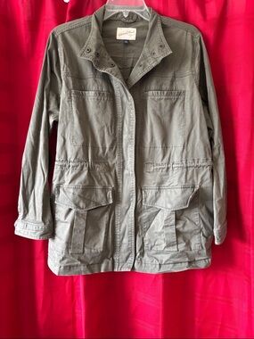 Universal Thread Olive Green Utility Jacket with Flap Pockets